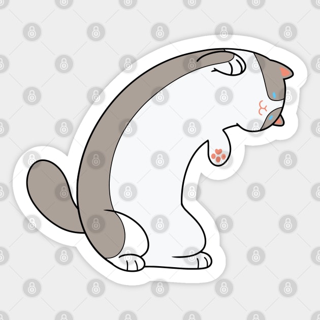 Silly Long Cat Sticker by znckwei